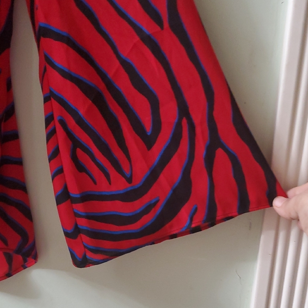 Bold Elements  Red and Black Animal Print Blouse - Picture 6 of 9